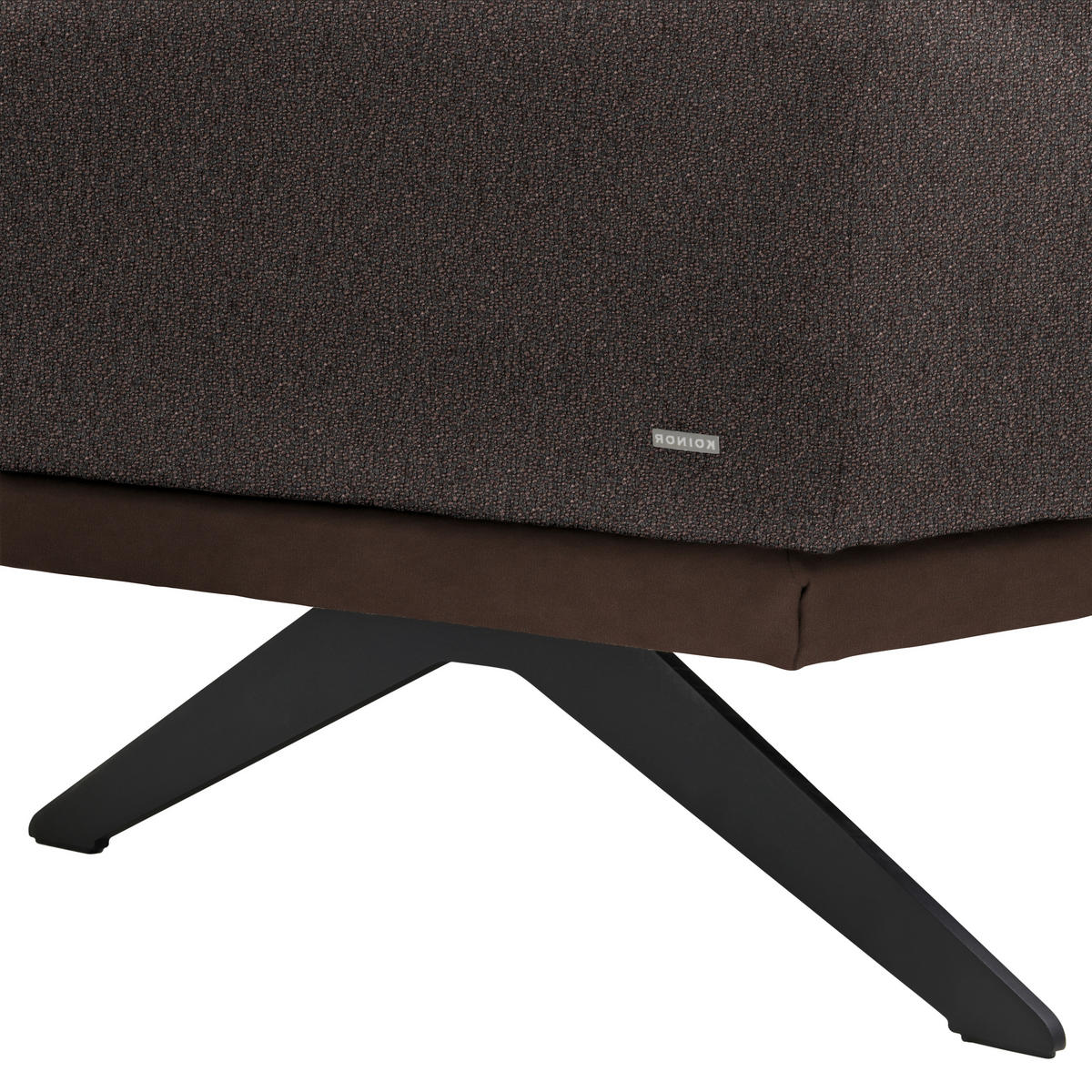 ECKSOFA in Flachgewebe Dunkelbraun  270/239 cm  - Dunkelbraun/Schwarz, Design, Textil/Metall (270/239cm) - Koinor