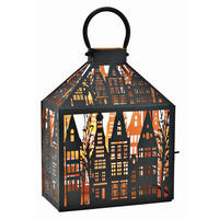 LATERNENHAUS  - Schwarz, Basics, Metall (25,0/32,0/14,0cm) - X-Mas