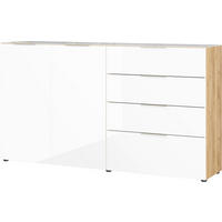 TÁLALÓSZEKRÉNY 184/102/42 cm  - krómszínű/tölgyfa színű, Modern, műanyag/faalapú anyag (184/102/42cm) - Premium Living