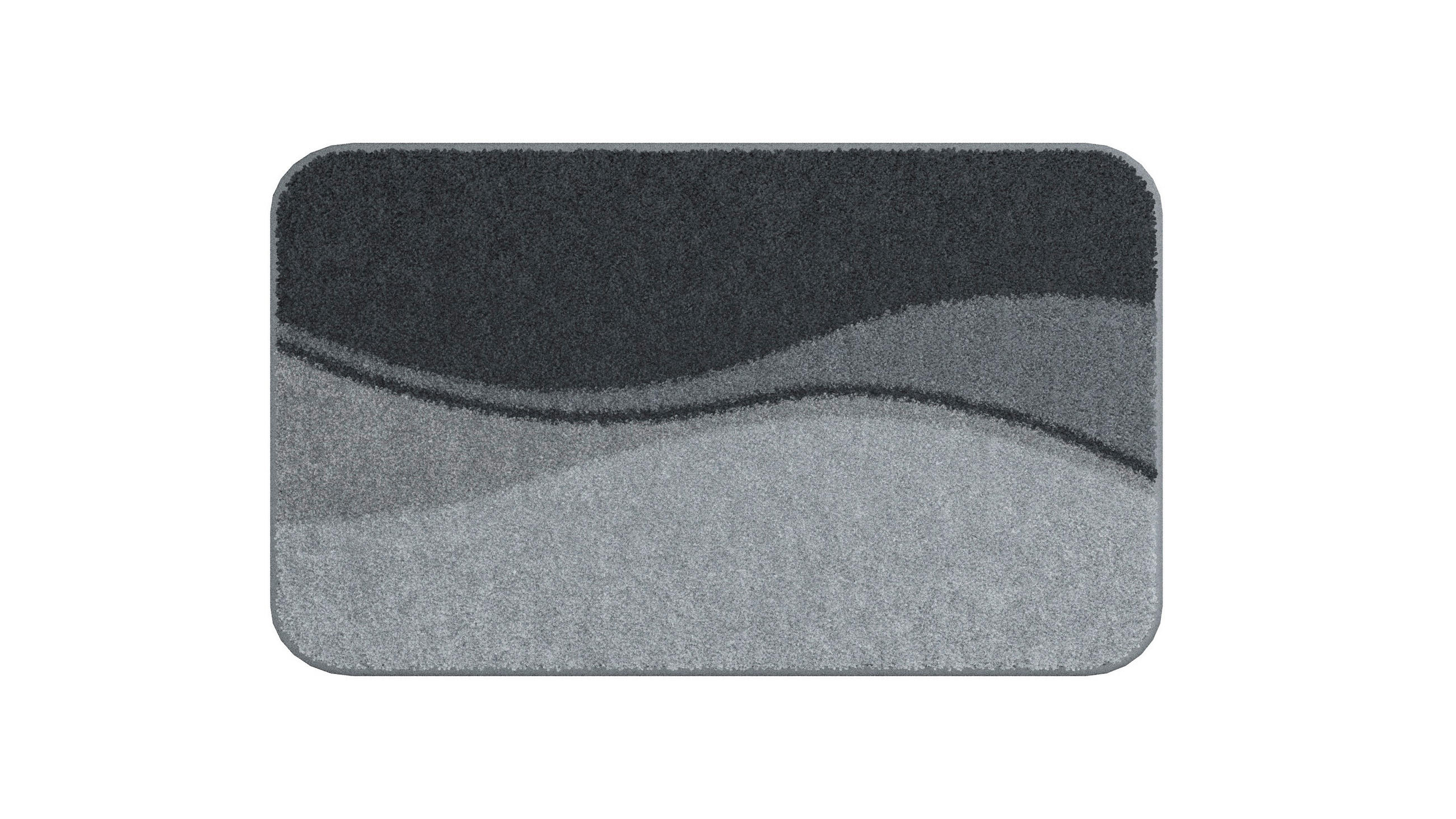 BADEMATTE Grund Anthrazit 60/90 cm  - Anthrazit, Basics, Kunststoff/Textil (60/90cm) - Grund