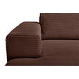 ECKSOFA Dunkelbraun Cord  - Dunkelbraun/Schwarz, KONVENTIONELL, Textil/Metall (150/240cm) - Carryhome