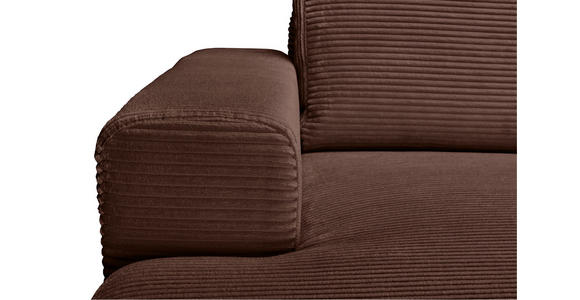ECKSOFA Dunkelbraun Cord  - Dunkelbraun/Schwarz, KONVENTIONELL, Textil/Metall (150/240cm) - Carryhome