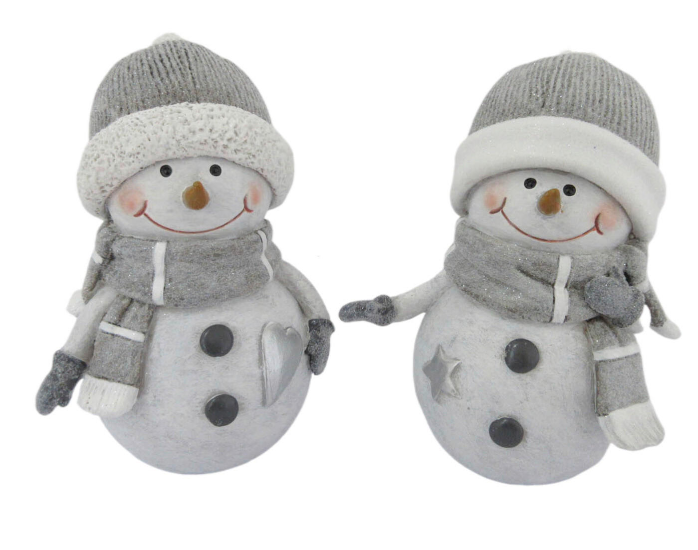 SNĚHULÁK - šedá/bílá, Lifestyle, plast (8/12,5/6,5cm) - X-Mas
