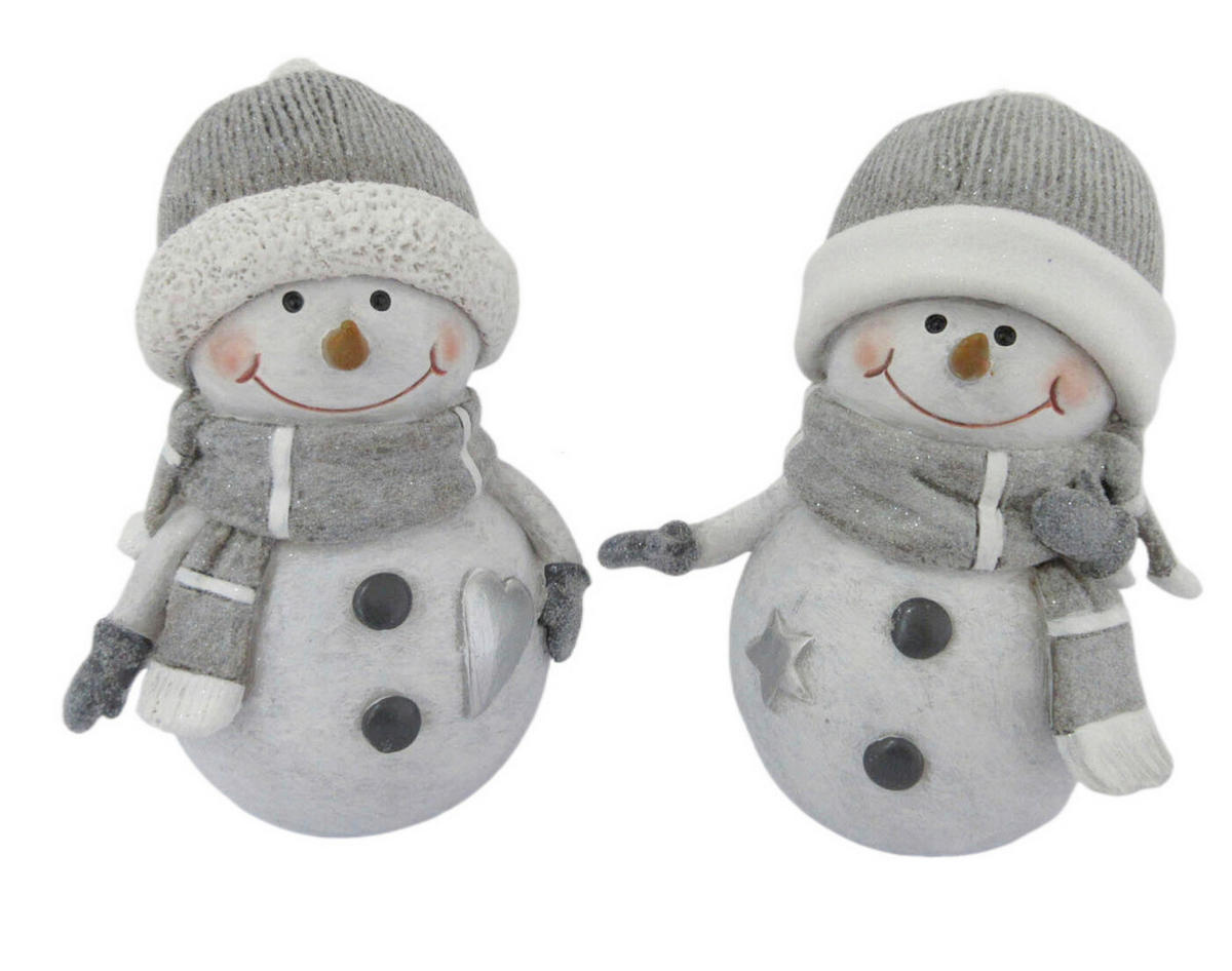 SNĚHULÁK - šedá/bílá, Lifestyle, plast (8/12,5/6,5cm) - X-Mas