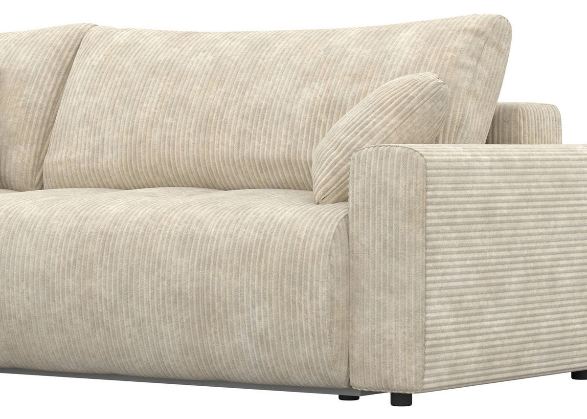 ECKSOFA - Schwarz/Naturfarben, KONVENTIONELL, Kunststoff/Textil (192/270cm) - Carryhome