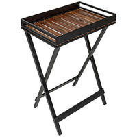 KLAPPTISCH Black Outdoor Kitchen Akazie 60/89/42 cm rechteckig Schwarz, Akaziefarben  - Schwarz/Akaziefarben, Basics, Holz/Metall (60/89/42cm) - Wenko