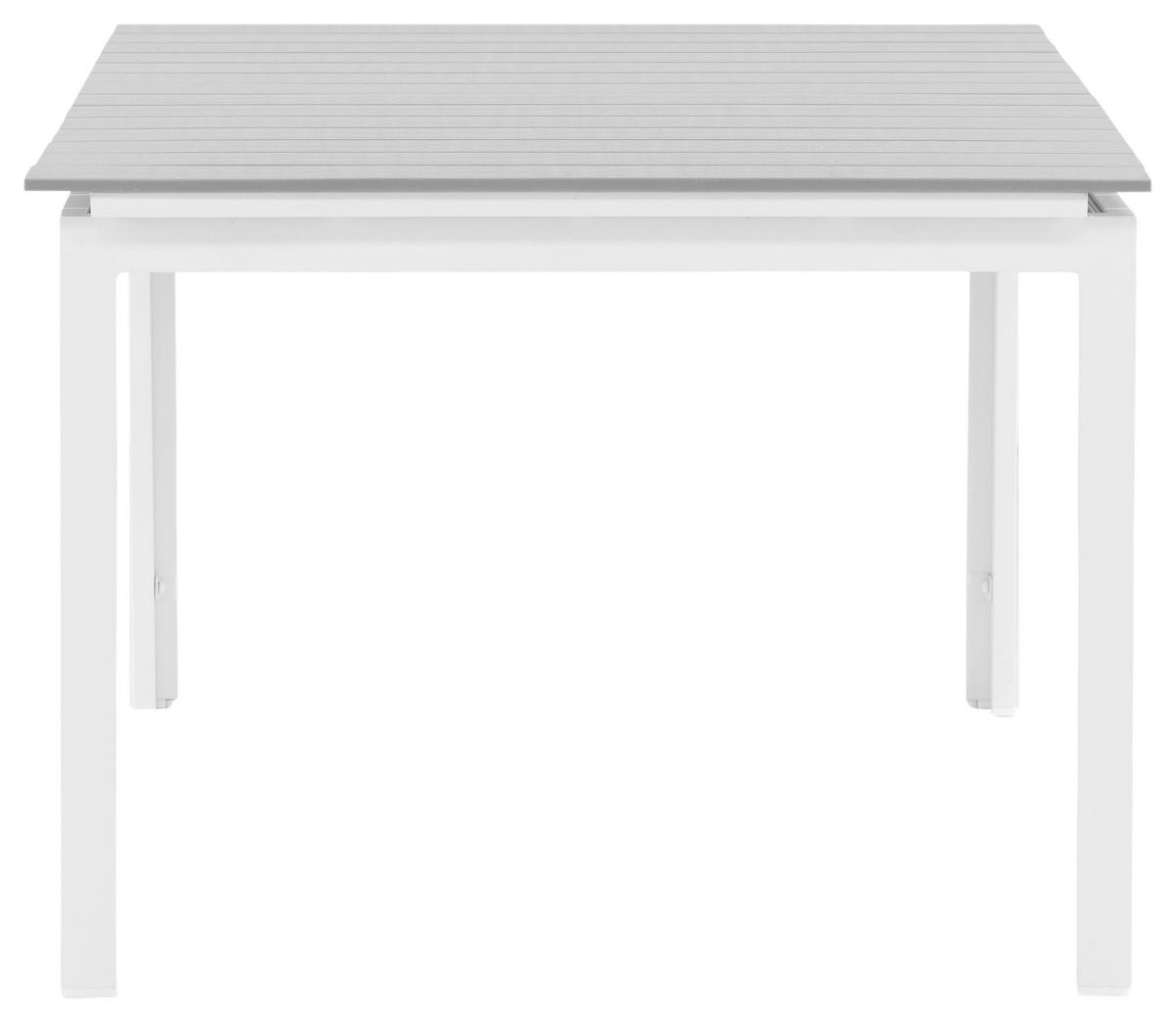 GARTENTISCH Metall Grau, Weiß rechteckig  - Weiß/Grau, KONVENTIONELL, Metall (160/100/75cm) - Gardenson