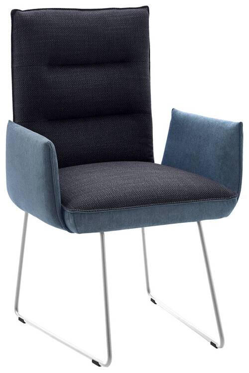 ARMLEHNSTUHL  in Stahl Flachgewebe  - Blau/Edelstahlfarben, Design, Textil/Metall (59/93/59cm) - Dieter Knoll
