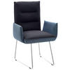 ARMLEHNSTUHL  in Stahl Flachgewebe  - Blau/Edelstahlfarben, Design, Textil/Metall (59/93/59cm) - Dieter Knoll