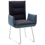 ARMLEHNSTUHL  in Stahl Flachgewebe  - Blau/Edelstahlfarben, Design, Textil/Metall (59/93/59cm) - Dieter Knoll
