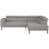 ECKSOFA in Webstoff Beige  - Beige/Schwarz, Design, Textil/Metall (280/205cm) - MID.YOU