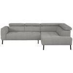 ECKSOFA in Webstoff Beige  280/205 cm  - Beige/Schwarz, Design, Textil/Metall (280/205cm) - Xora