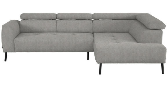 ECKSOFA in Webstoff Beige 280/205 cm - Beige/Schwarz, Design, Textil/Metall (280/205cm) - Xora