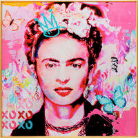 BILD Blumen, Frauen  - Goldfarben/Multicolor, Design, Glas/Kunststoff (100/100cm) - Kare-Design