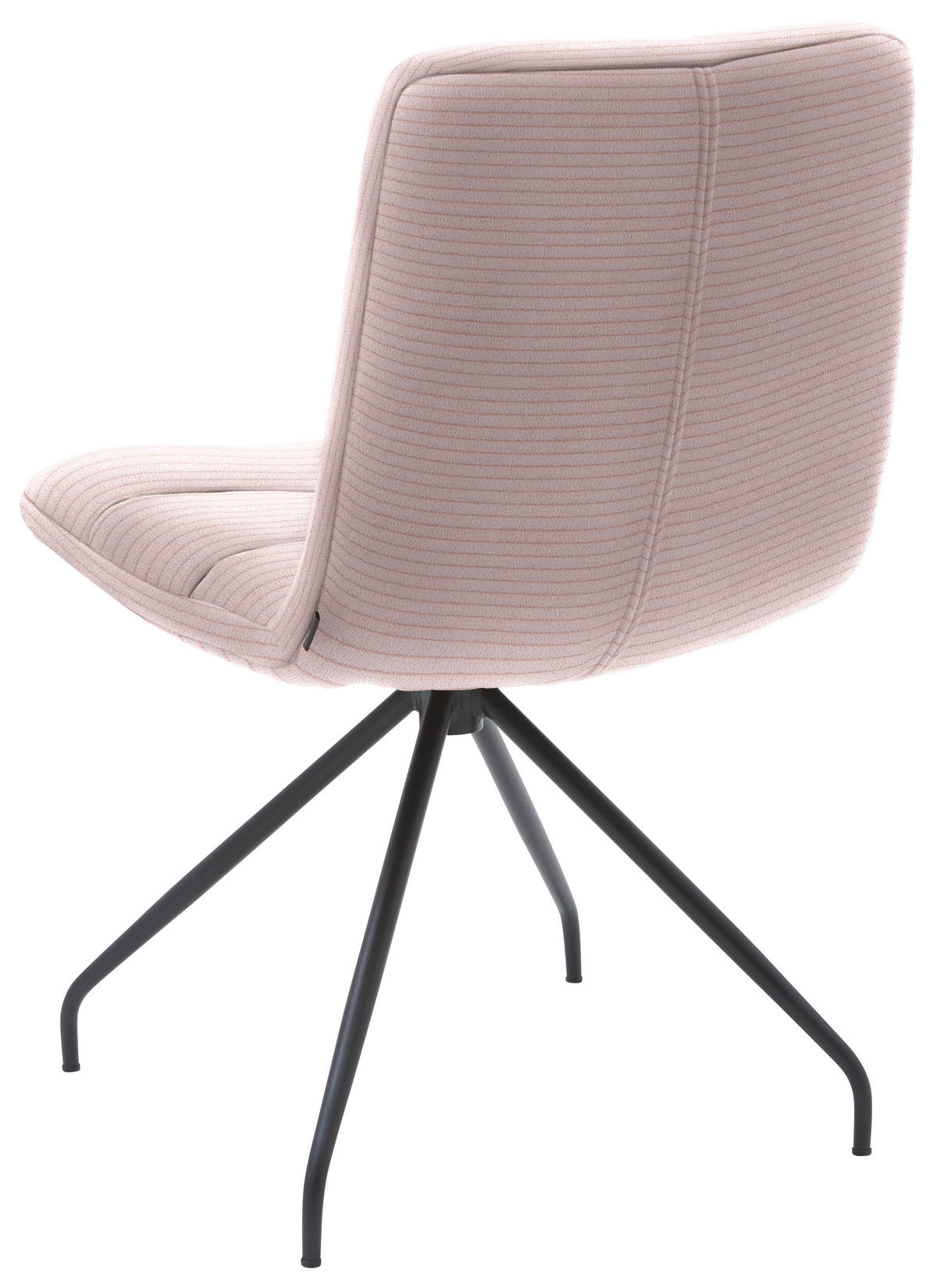 STUHL  in Cord Textil  - Hellrosa/Schwarz, Design, Textil/Metall (52/88/66cm) - Dieter Knoll