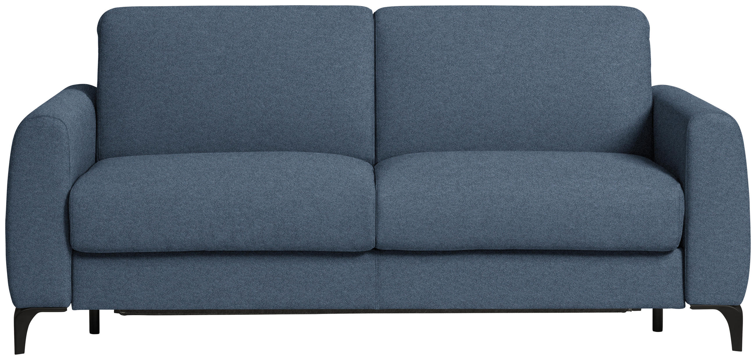 SCHLAFSOFA Flachgewebe Blaugrau  - Blaugrau/Schwarz, Konventionell, Holz/Textil (203/88/102cm) - Novel