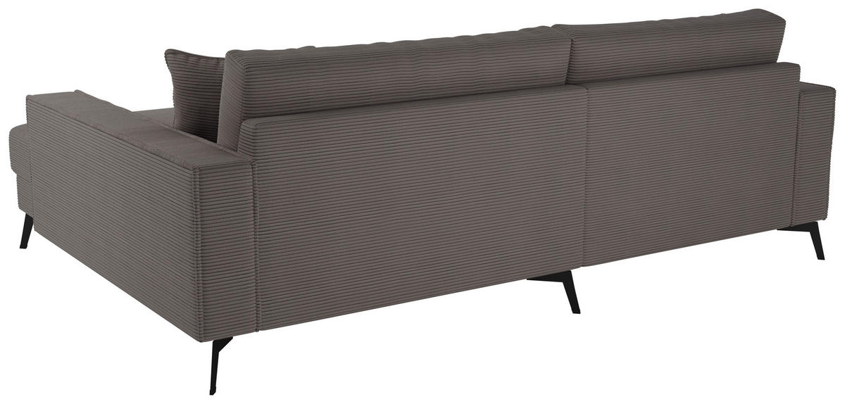 ECKSOFA TED Grau Cord Zierkissen  - Schwarz/Grau, Trend, Textil/Metall (228/174cm) - P & B