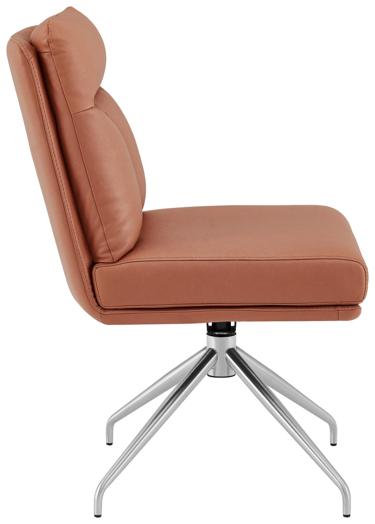 STUHL - Edelstahlfarben/Cognac, Design, Textil/Metall (51,5/89,5/65cm) - Novel