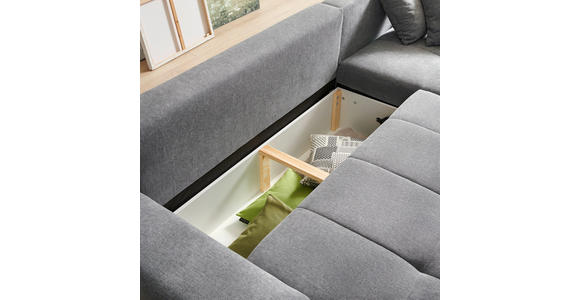 ECKSOFA in Webstoff Braun  - Silberfarben/Braun, Design, Kunststoff/Textil (280/194cm) - Carryhome