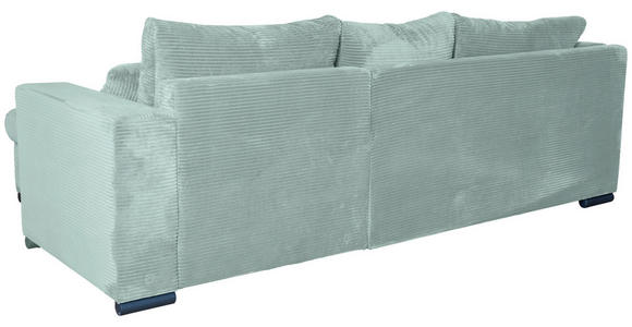 ECKSOFA Salbeigrün Cord  - Salbeigrün/Schwarz, KONVENTIONELL, Textil/Metall (258/168cm) - Carryhome