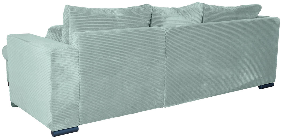 ECKSOFA Salbeigrün Cord  - Salbeigrün/Schwarz, KONVENTIONELL, Textil/Metall (258/168cm) - Carryhome