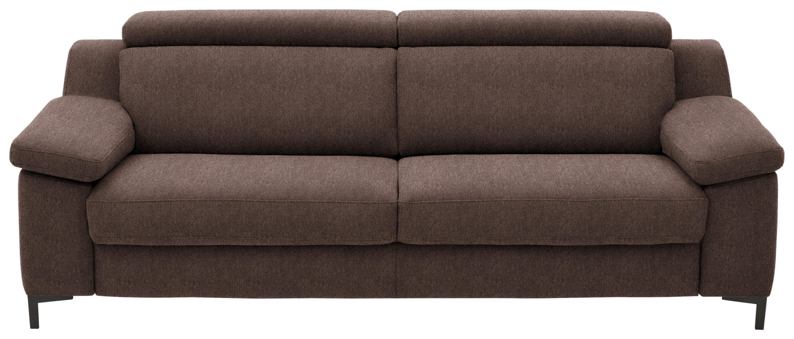 3-SITZER-SOFA in Chenille Dunkelbraun  - Dunkelbraun/Schwarz, Design, Textil/Metall (230/104/104cm) - Valdera