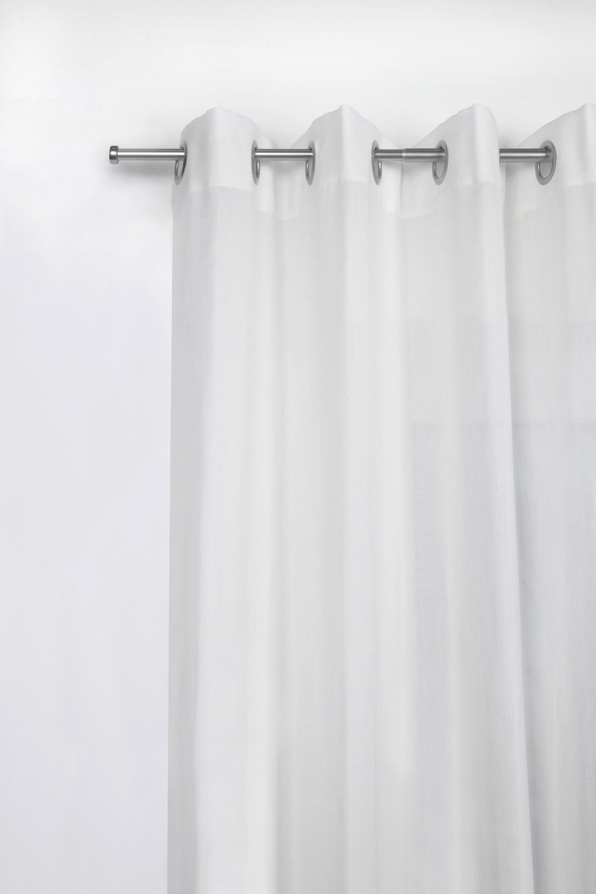 VORHANGSTANGENSET  210 cm  - Grau Hochglanz, Basics, Metall (210cm)