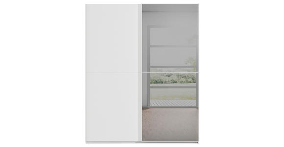 SCHWEBETÜRENSCHRANK 181/223/68 cm 2-türig Weiß  - Weiß, KONVENTIONELL, Glas/Holzwerkstoff (181/223/68cm) - Novel