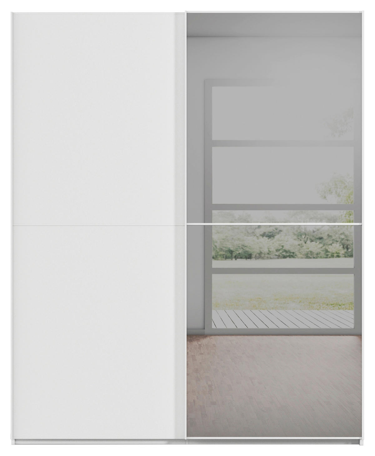 SCHWEBETÜRENSCHRANK in Weiss  - Weiss, Konventionell, Glas/Holzwerkstoff (181/223/68cm) - Novel