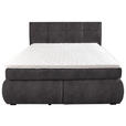 BOXSPRINGBETT 160/200 cm  in Anthrazit  - Wengefarben/Anthrazit, KONVENTIONELL, Holz/Textil (160/200cm) - Xora