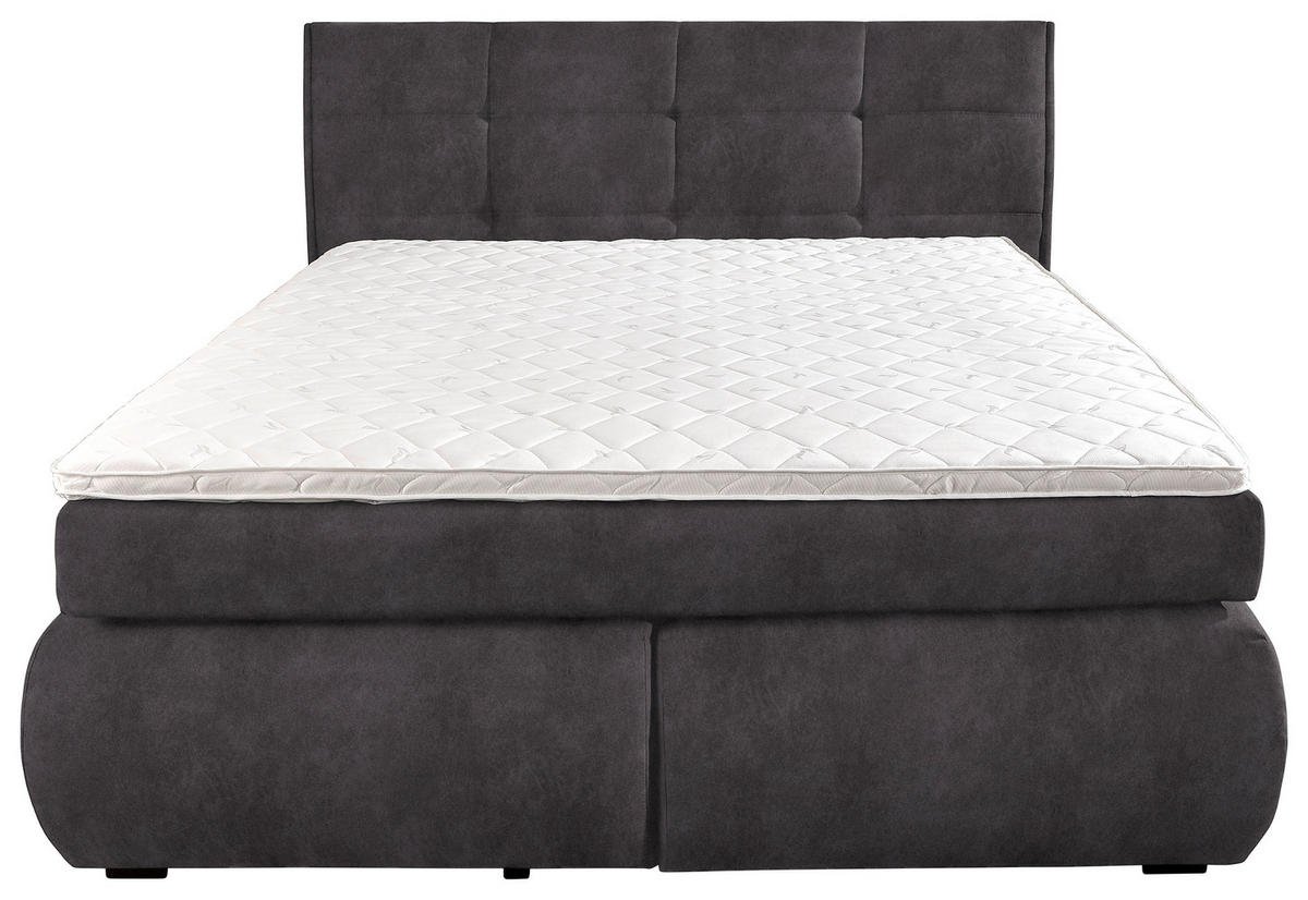 BOXSPRINGBETT 160/200 cm  in Anthrazit  - Wengefarben/Anthrazit, Konventionell, Holz/Textil (160/200cm) - Xora