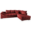 ECKSCHLAFSOFA in Rot Textil   - Silberfarben/Rot, Design, Holz/Textil (298/202cm) - MID.YOU