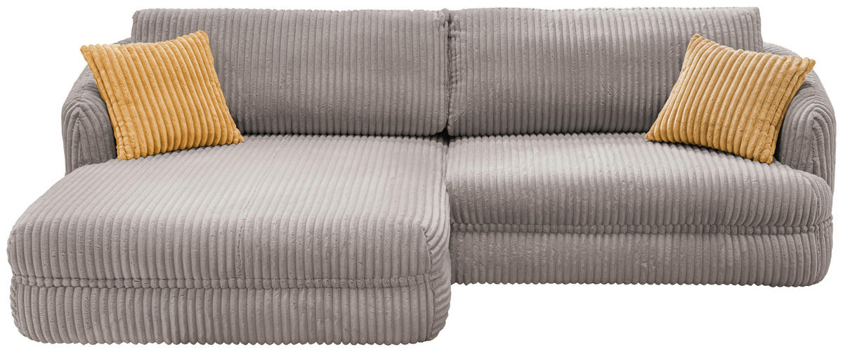 ECKSOFA in Cord Hellbraun  - Hellbraun/Gelb, Design, Kunststoff/Textil (161/284cm) - Livetastic