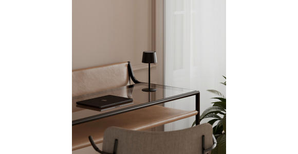 AKKU-TISCHLEUCHTE 9/22 cm  - Schwarz, Basics, Metall (9/22cm) - Novel