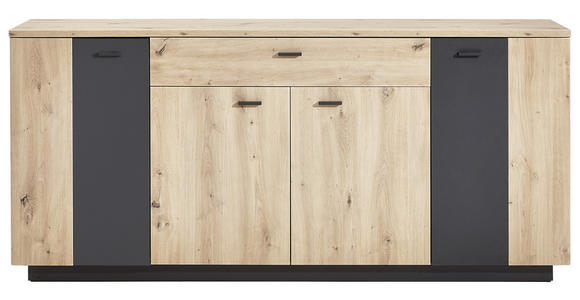 SIDEBOARD 180/82/44 cm  - Eichefarben/Anthrazit, Design, Holzwerkstoff/Metall (180/82/44cm) - Carryhome