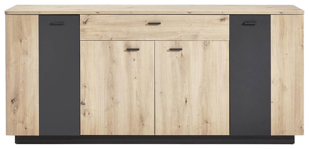 SIDEBOARD  in 180/82/44 cm  - Eichefarben/Anthrazit, Design, Holzwerkstoff/Metall (180/82/44cm) - Carryhome