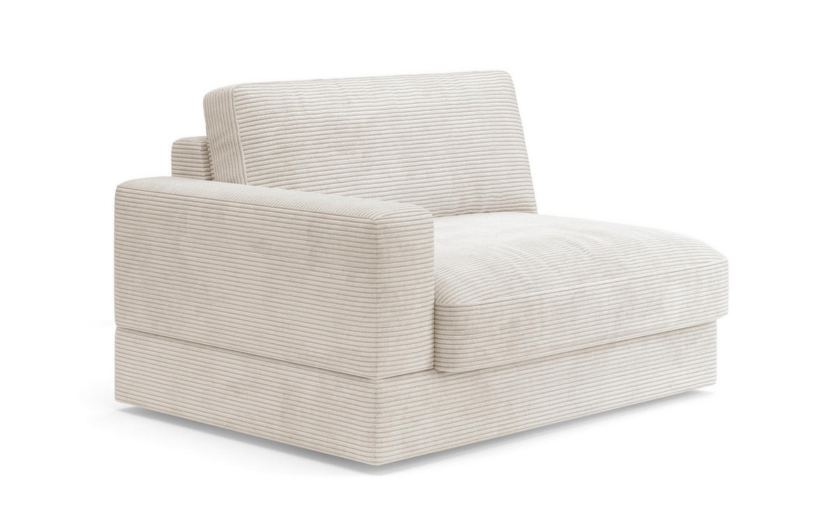 SOFAELEMENT FABIO E Cord Creme  - Creme/Schwarz, MODERN, Kunststoff/Textil (132/87/108cm) - Sit & More