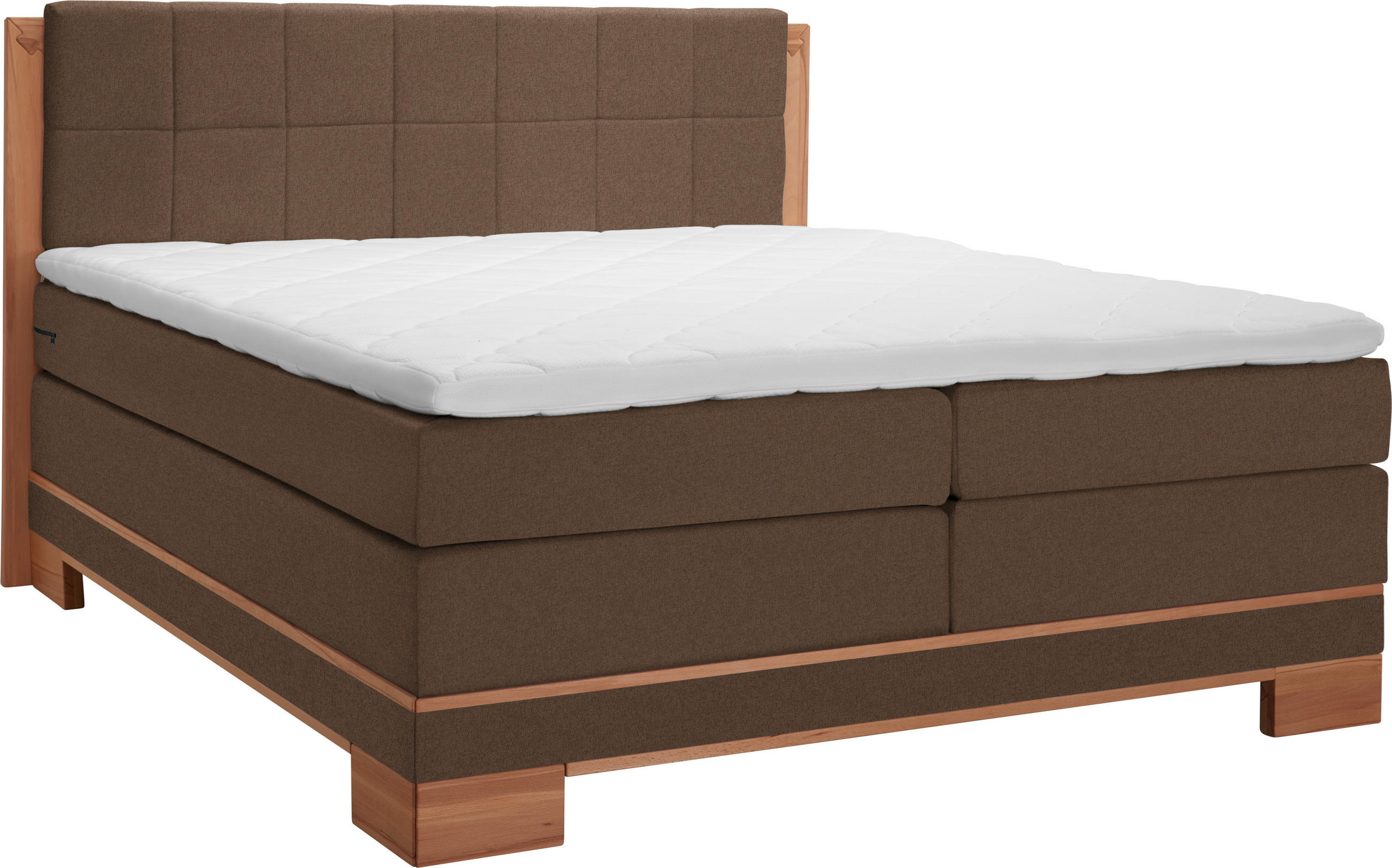BOXSPRINGBETT 140/200 cm  in Braun, Buchefarben  - Buchefarben/Braun, Natur, Holz/Textil (140/200cm) - Linea Natura