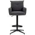 BARHOCKER Cord Anthrazit Eisen Stoffauswahl, Sitzfläche 360° drehbar, inklusive Armlehnen  - Anthrazit/Schwarz, Design, Textil/Metall (54/98-120/58cm) - Novel