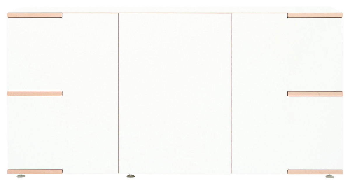 SIDEBOARD  in 150/75/45 cm  - Alufarben/Weiß, Design, Holzwerkstoff (150/75/45cm) - Tojo