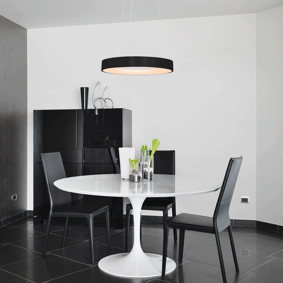 LED-HÄNGELEUCHTE 48/165 cm   - Schwarz, Basics, Kunststoff/Metall (48/165cm)