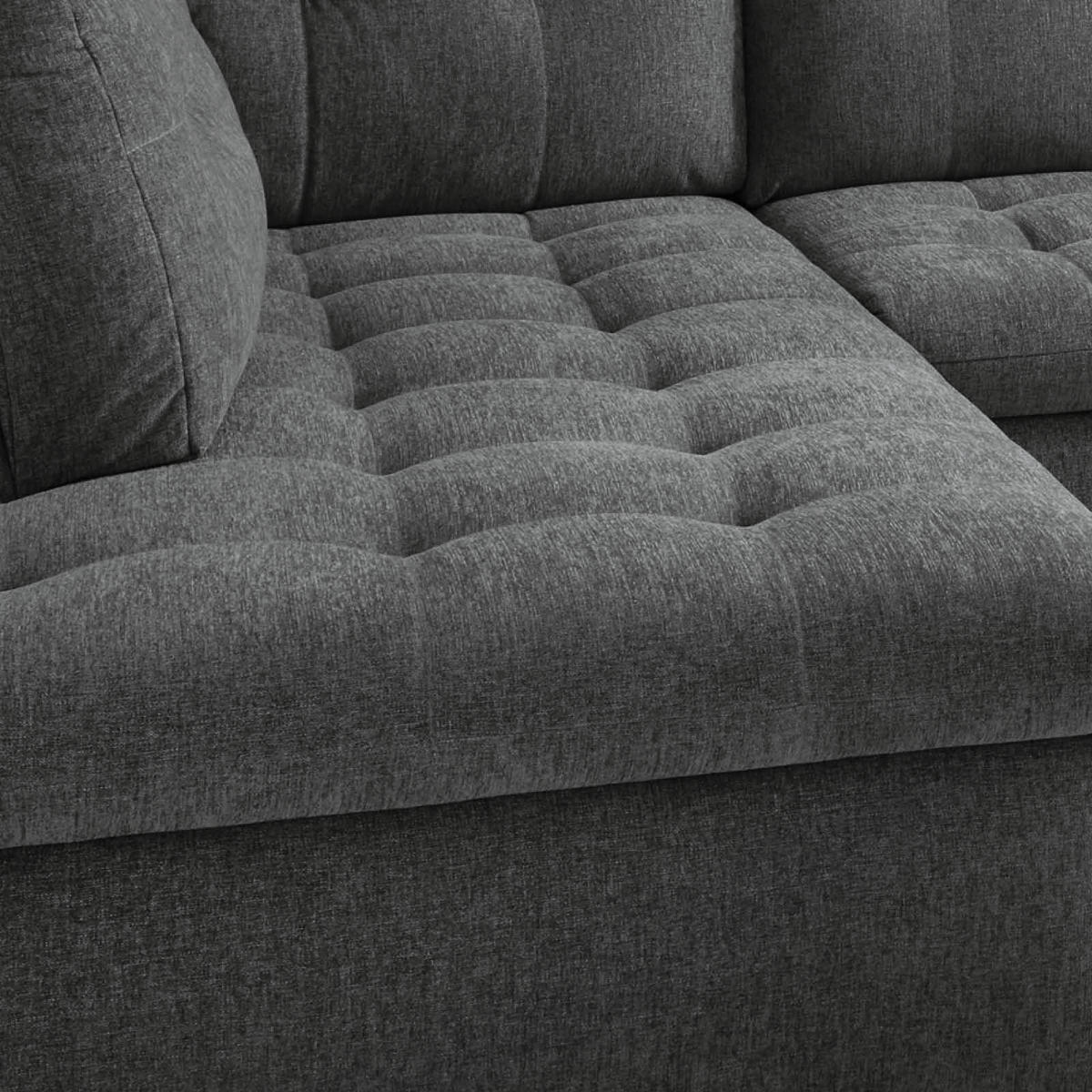 ECKSOFA in Mikrovelours Anthrazit  - Anthrazit, Konventionell, Holzwerkstoff/Kunststoff (193/283cm) - MID.YOU