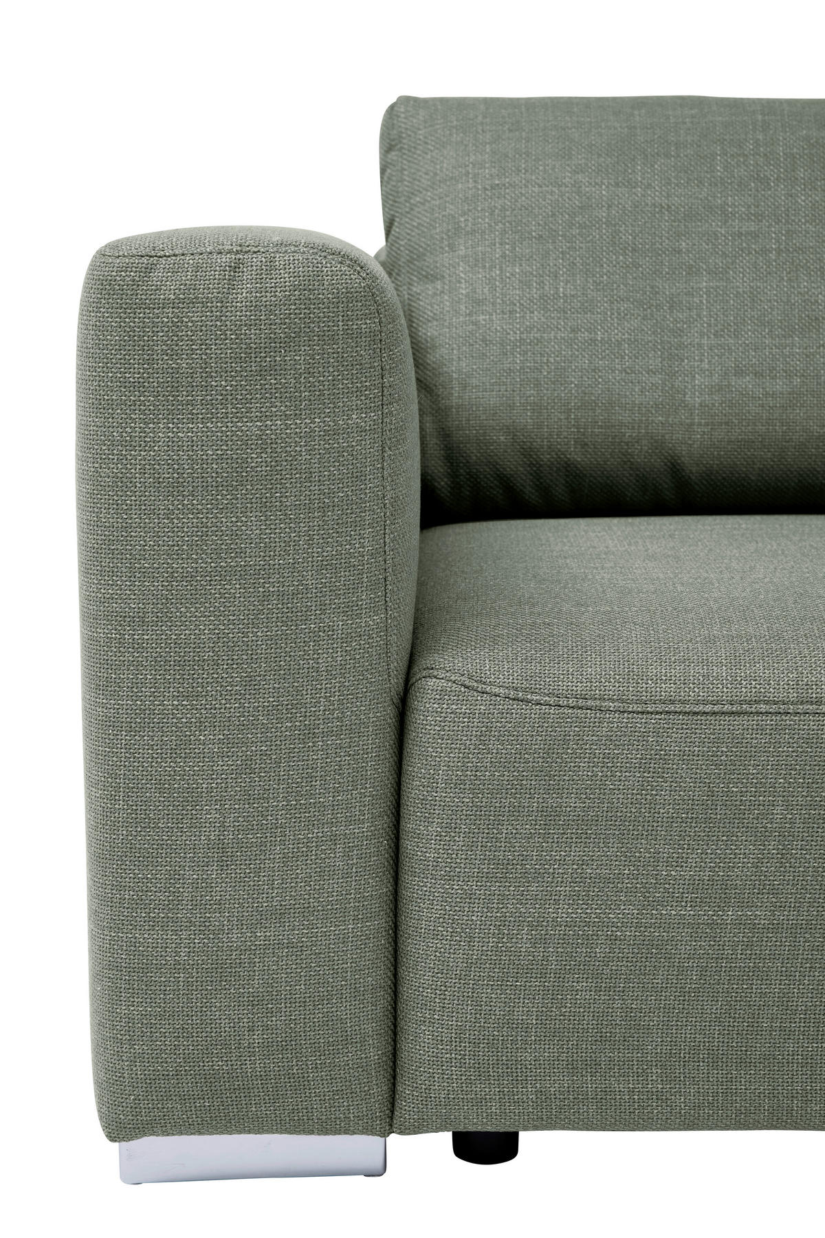 ECKSOFA inkl. Funktion Heaven Dunkelgrün Flachgewebe  - Chromfarben/Dunkelgrün, KONVENTIONELL, Textil/Metall (242/162cm) - Tom Tailor