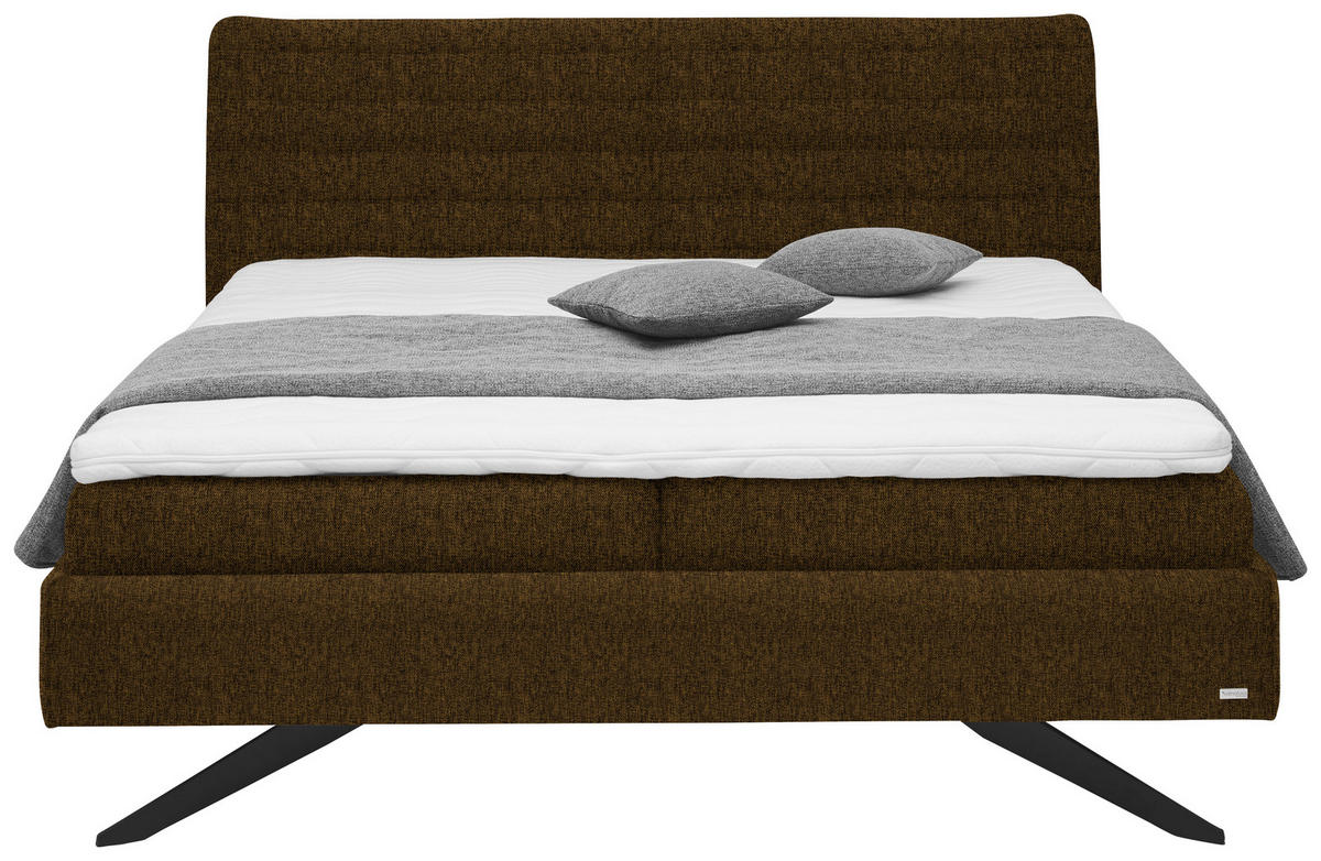 POLSTERBETT 180/200 cm  in Honig  - Weiss/Schwarz, Design, Holzwerkstoff/Kunststoff (180/200cm) - Dieter Knoll