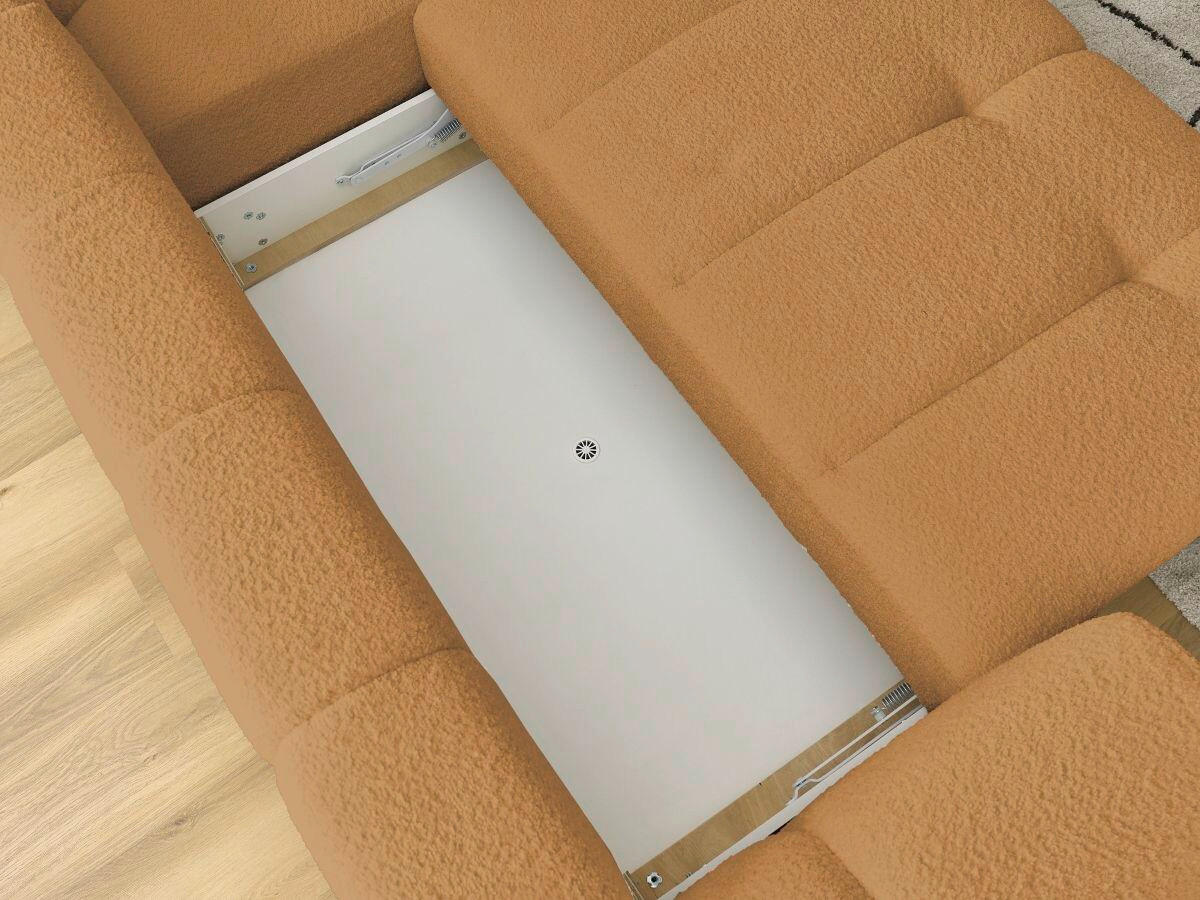 ECKSCHLAFSOFA EVEREST Bouclé Gelb  inkl. Rückenkissen, Schlaffunktion  - Gelb/Schwarz, MODERN, Kunststoff/Textil (282/204cm)