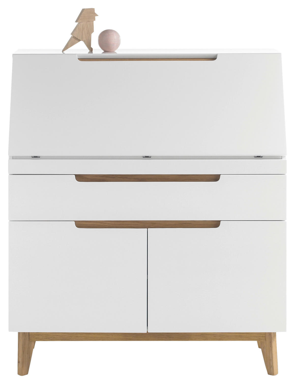 SEKRETÄR  in Weiß, Eichefarben  - Eichefarben/Weiß, Design, Holz/Holzwerkstoff (97/113/40cm)