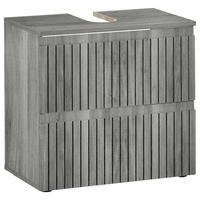WASCHBECKENUNTERSCHRANK 60/57/36 cm  - Eiche grau/Schwarz, Modern, Holzwerkstoff/Kunststoff (60/57/36cm) - MID.YOU