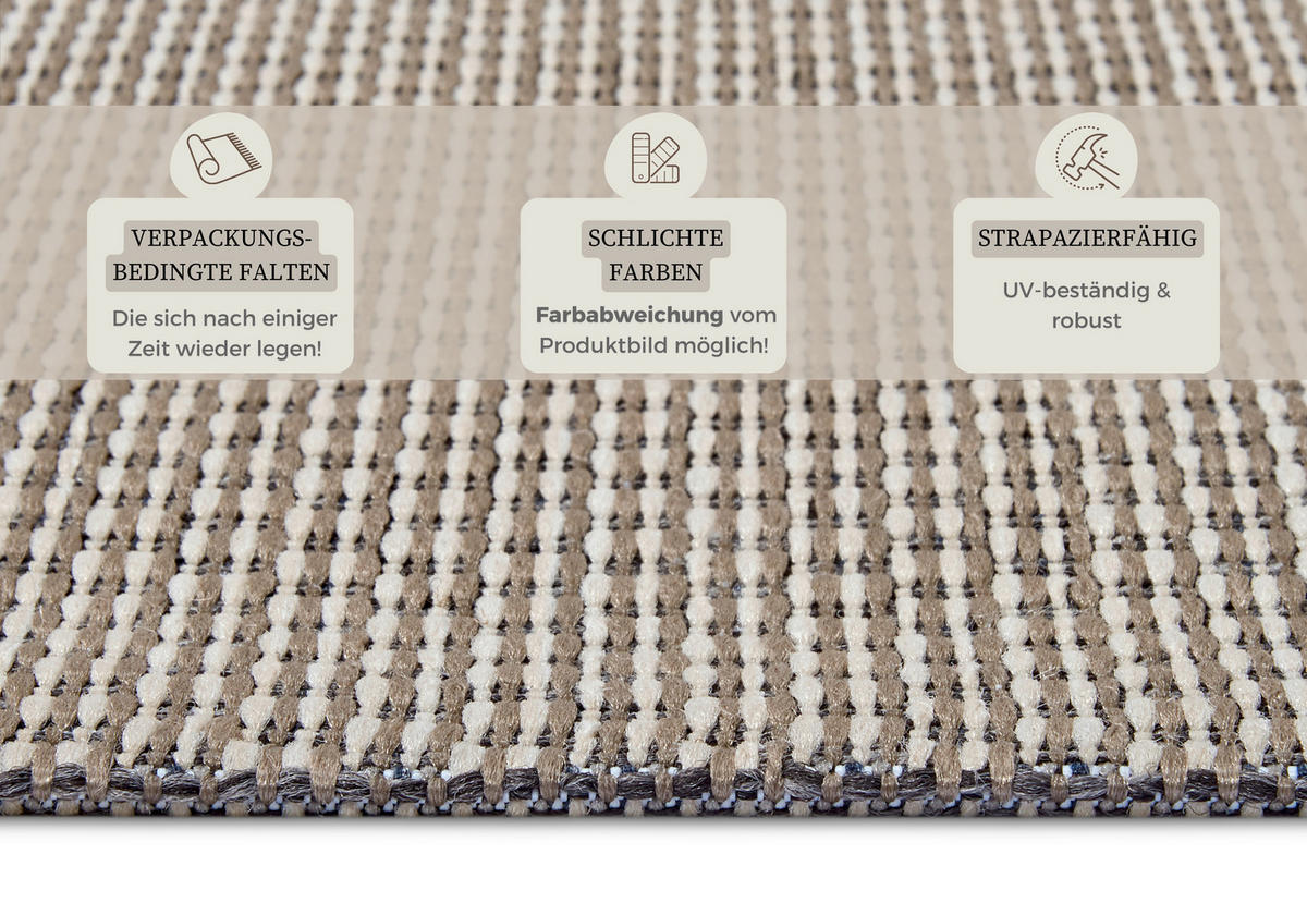 OUTDOORTEPPICH 76/150 cm Clyde Beige  - Beige, Basics, Kunststoff (76/150cm)