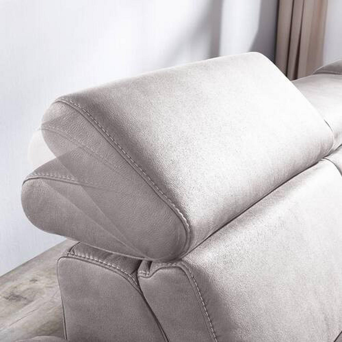 ECKSOFA in Flachgewebe Hellgrau  271/239 cm  - Beige/Hellgrau, Design, Textil/Metall (271/239cm) - Cantus