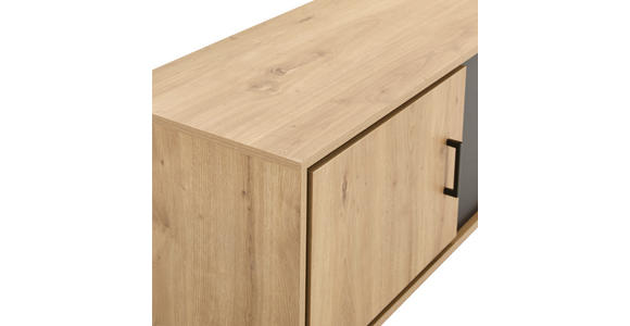 LOWBOARD in 180/56/40 cm - Eichefarben/Schwarz, LIFESTYLE, Holzwerkstoff/Metall (180/56/40cm) - Xora